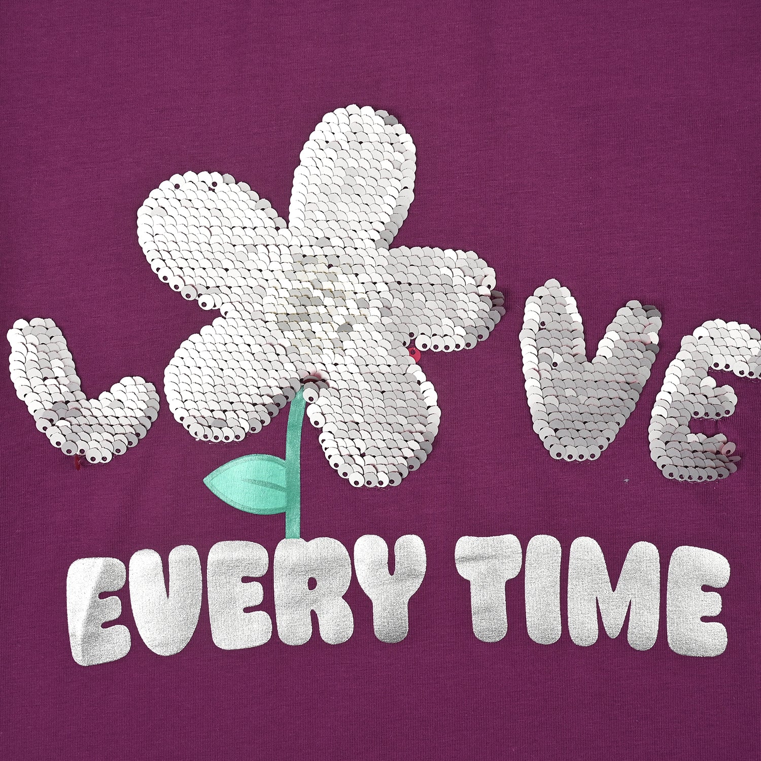 Girls Lycra Jersey T-Shirt Love-Purple - Image 4