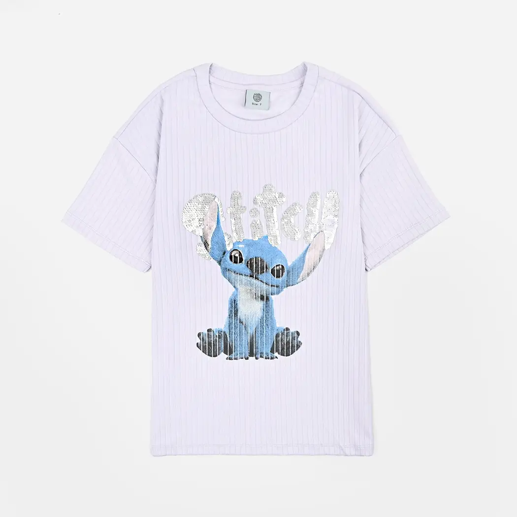Girls Lycra Jersey T-Shirt Stitch-Lilac