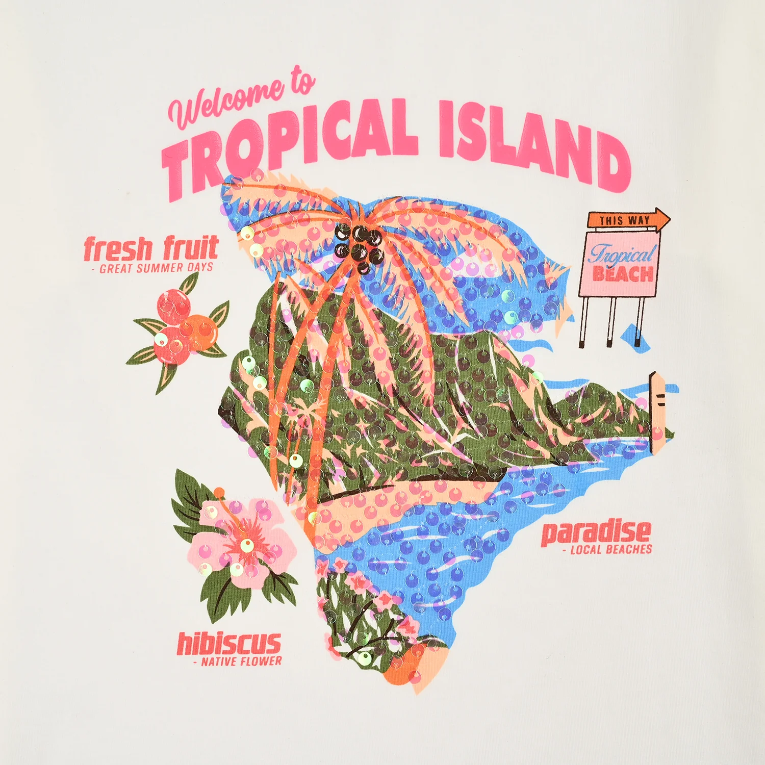 Girls Lycra Jersey T-Shirt Tropical-White - Image 3