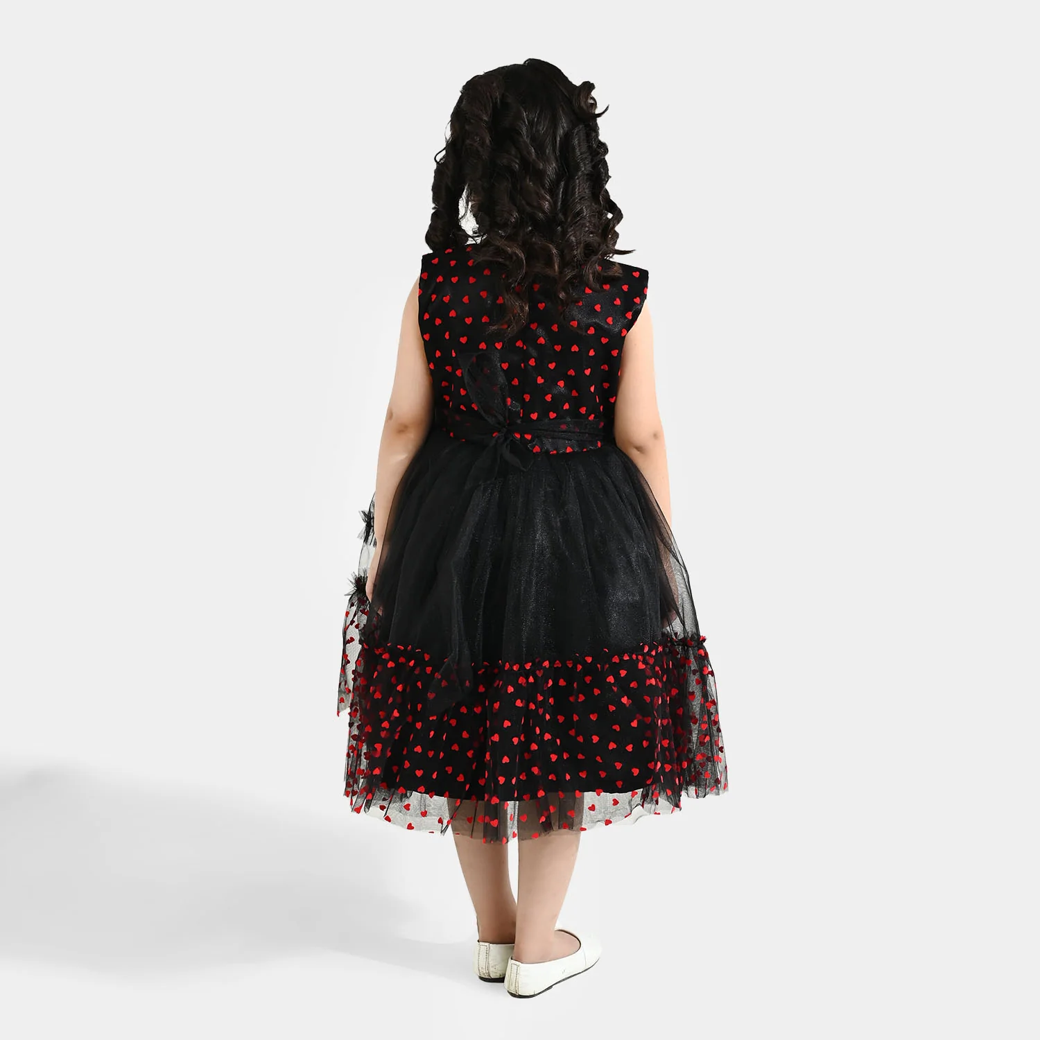 Girls Net Fancy Frock - Black - Image 5
