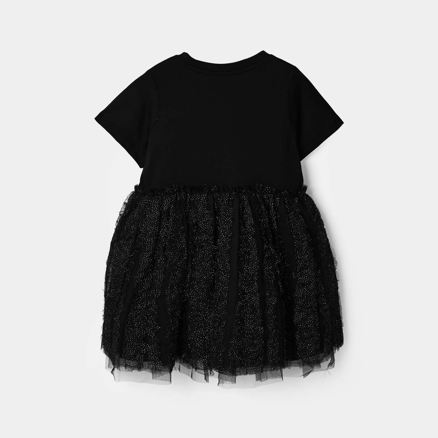 Girls Net Frock IT’S A GOOD DAY-BLACK - Image 3
