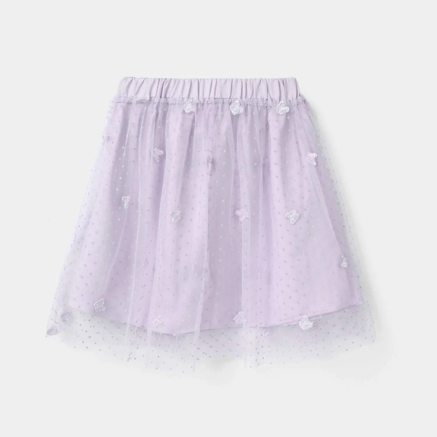 Girls Net Short Skirt Dotted Fly - Purple - Image 3