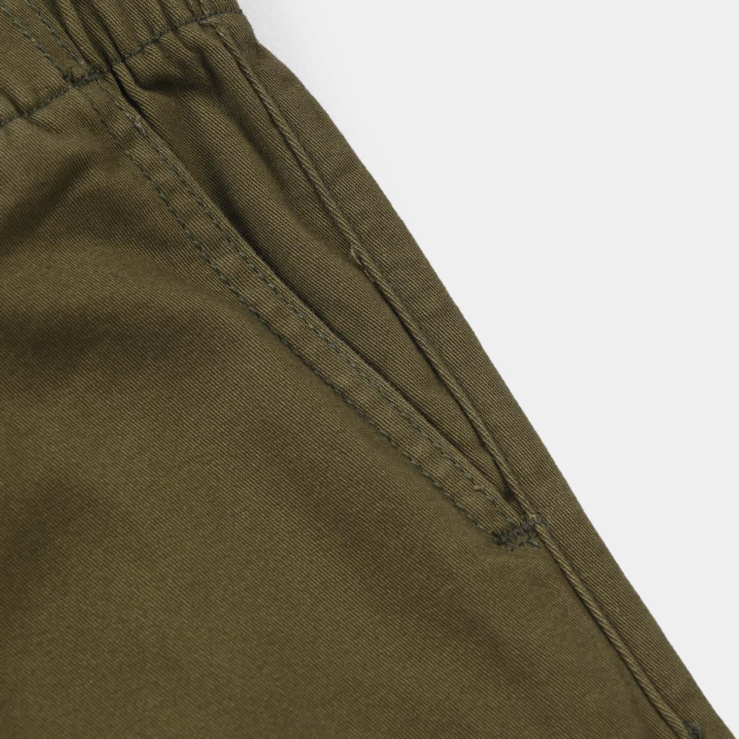 Girls Cotton Twill Pants - Olive Green - Image 2