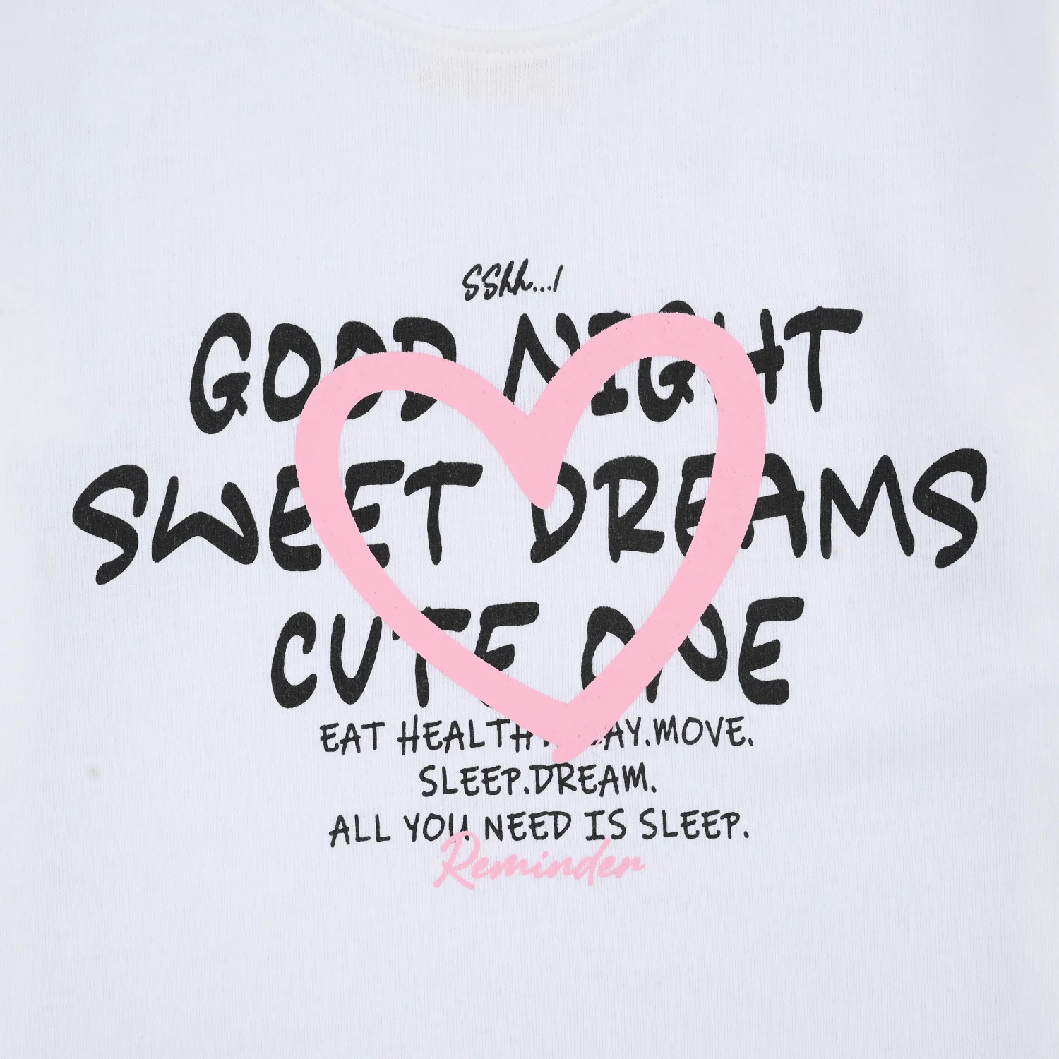 Girls Poly Cotton Jersey Night Suit REMINDER-White - Image 3