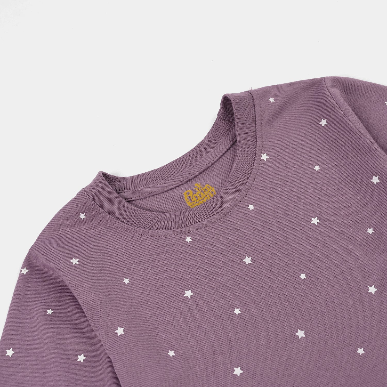 Girls Poly Cotton Jersey 2PC Set – Purple - Image 3