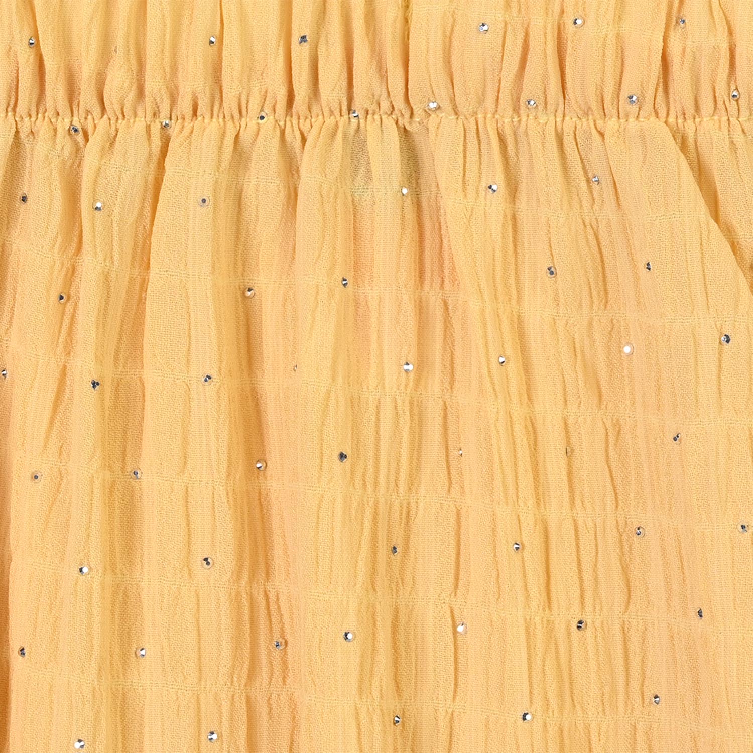Girls Poly Cotton Long Skirt Golden Haze-Yellow - Image 2