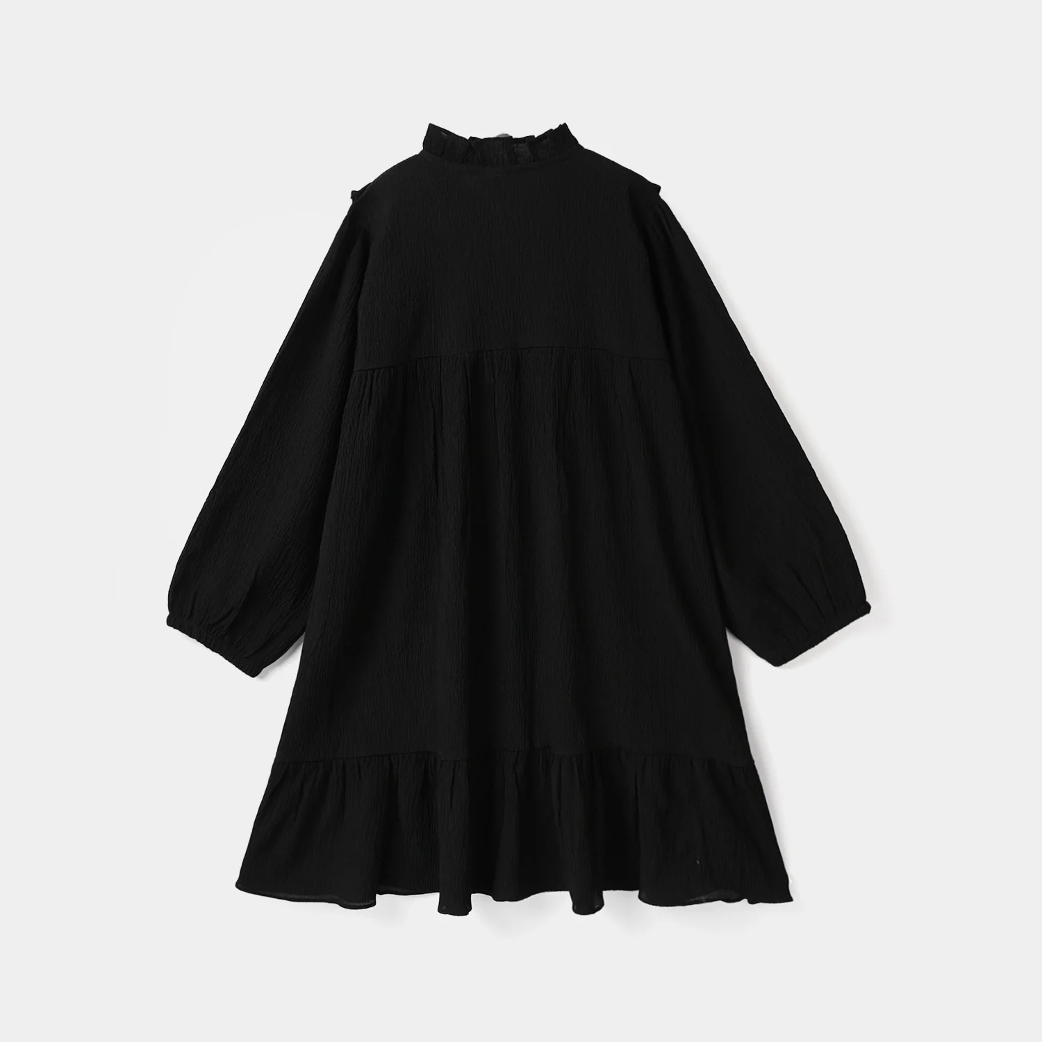 Girls Poly Cambric Casual Frock – Black - Image 6