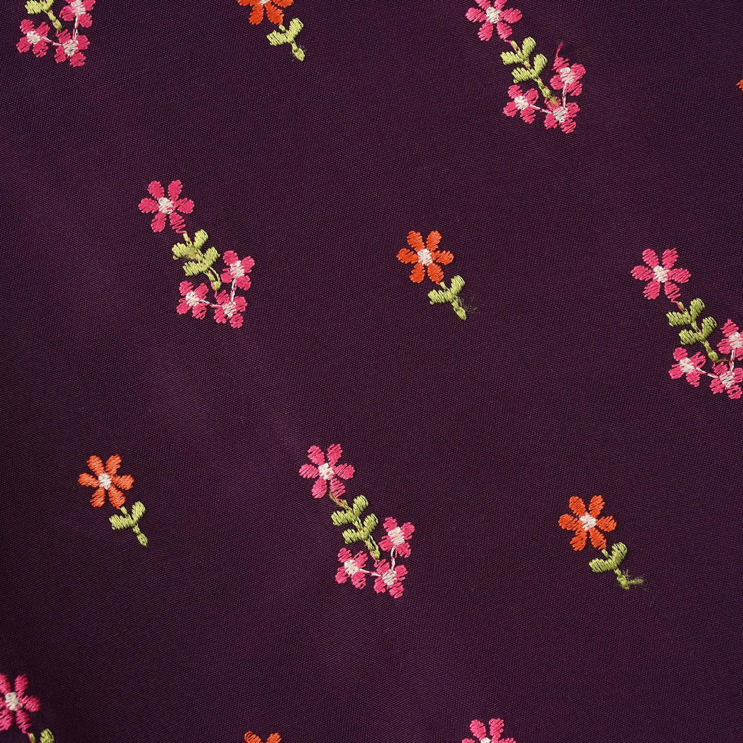 Girls Poly Cambric Embroidered Kurti – Purple - Image 9