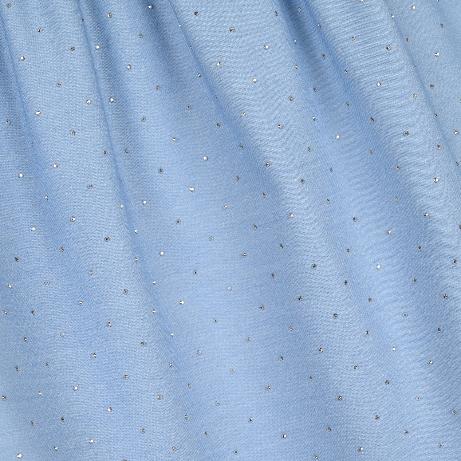 Girls Poly Cambric Shorts Skirt (Stud) - Sky Blue - Image 2