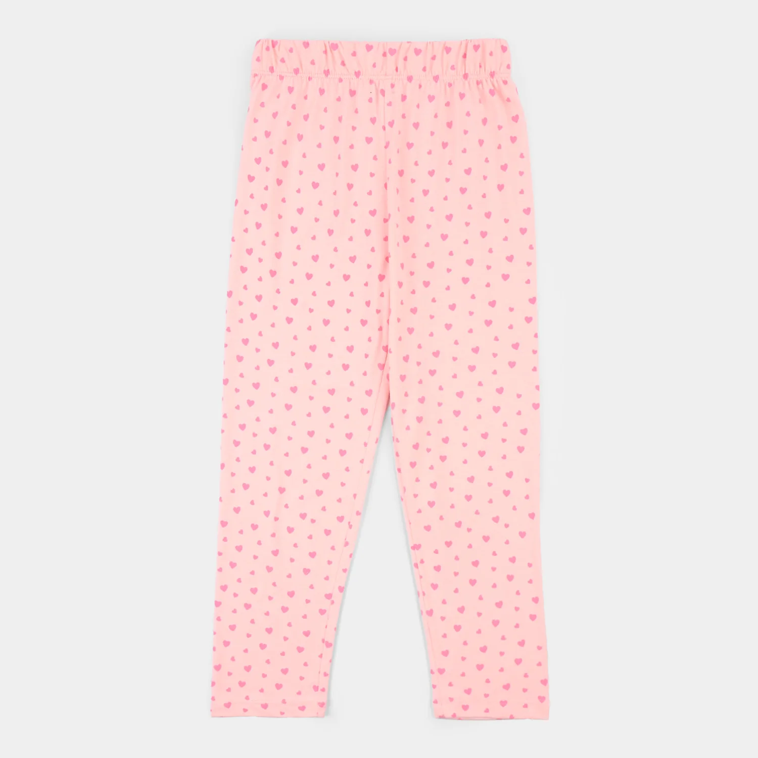 Girls Poly Cotton Jersey Night Suit HEARTS-Pink - Image 5