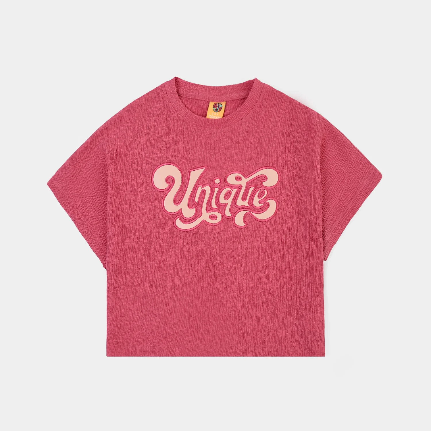 Girls Poly Crinkle 2 Piece suit Unique-Pink - Image 8