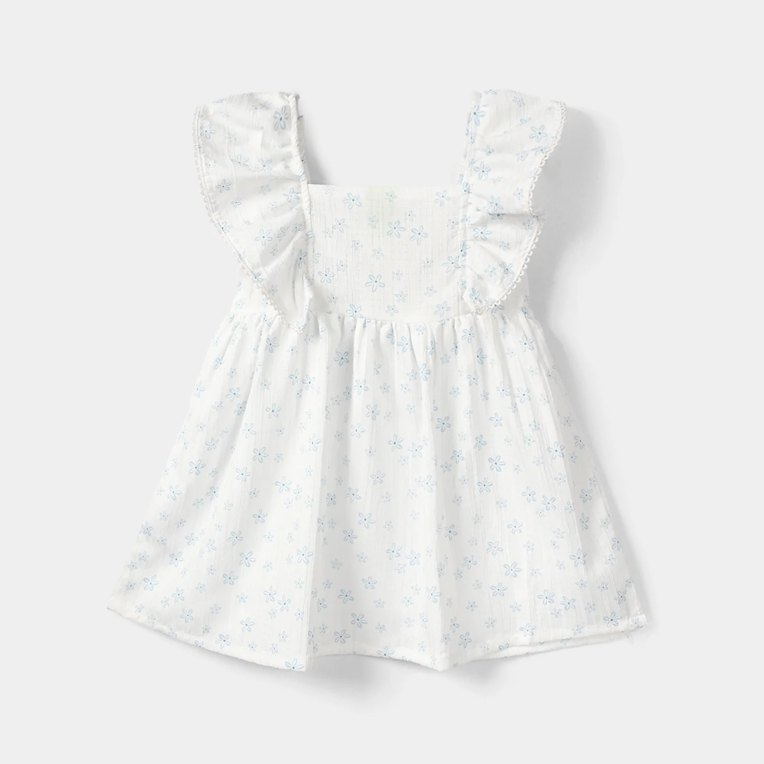 Infant Girls Poly Crinkle Casual Frock (Birdy) - White - Image 3