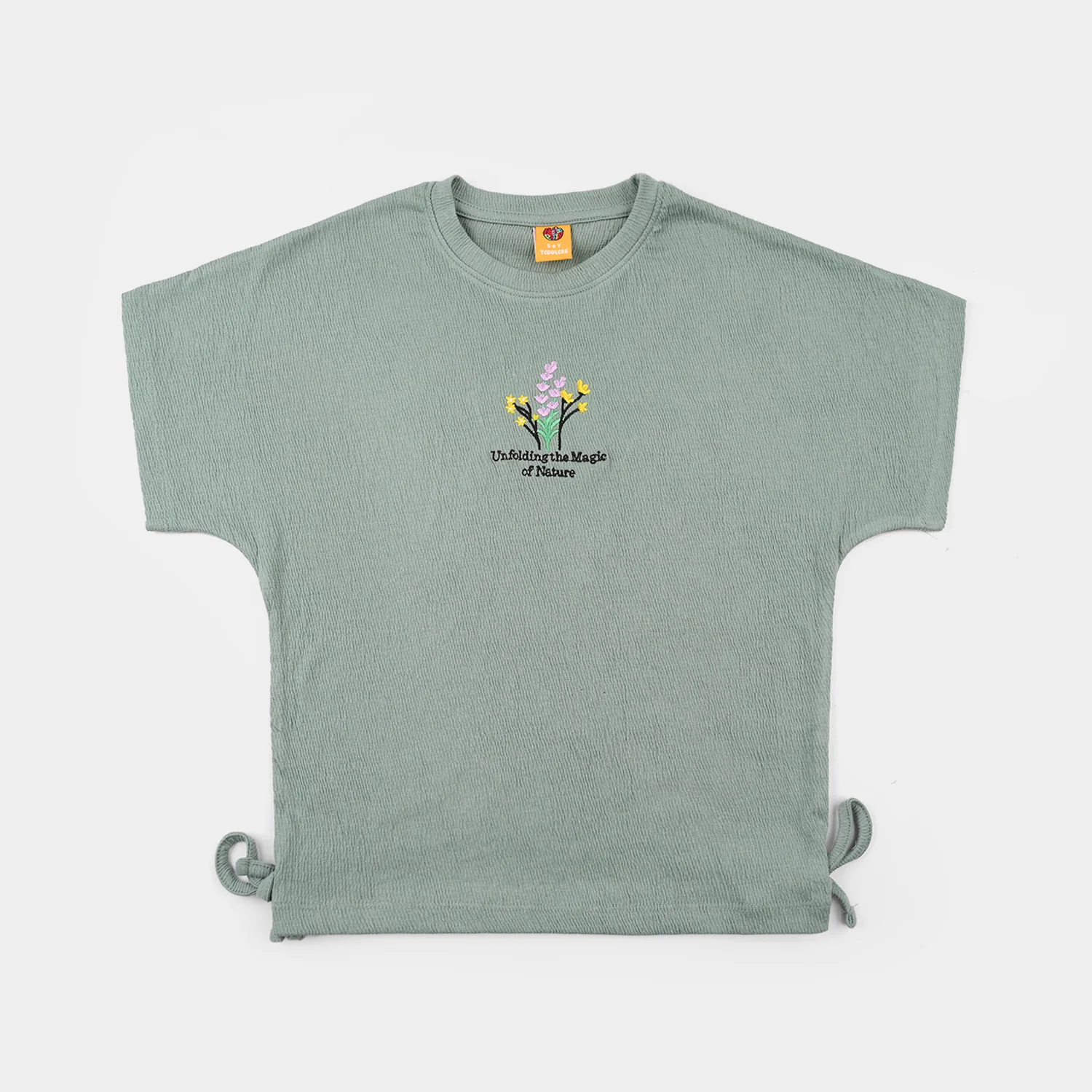 Girls Poly Crinkle T-Shirt (Magic of Nature) – Green - Image 2