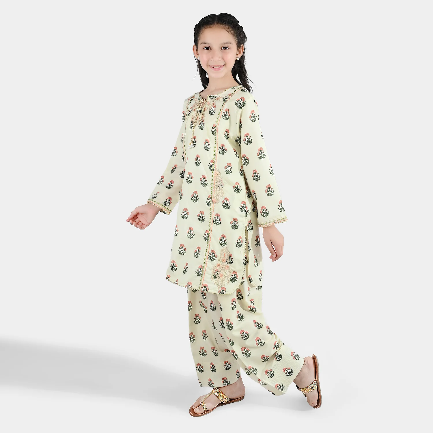 Girls Poly Lawn 2Pcs Suit Bird - Image 2