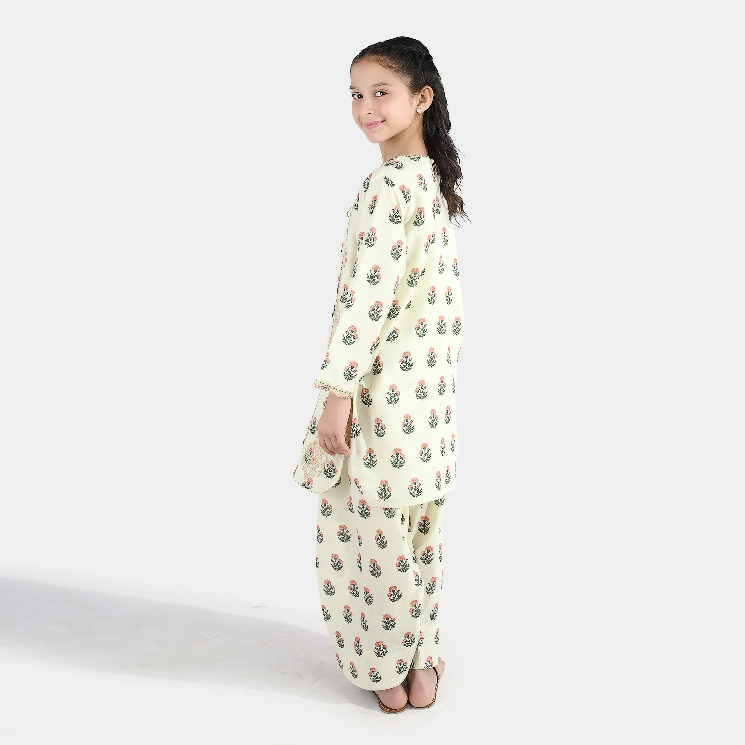 Girls Poly Lawn 2Pcs Suit Bird - Image 4