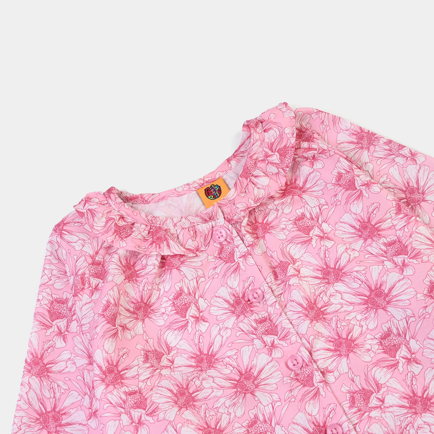 Girls Poly Lawn Casual Top Flamingo-Pink - Image 9