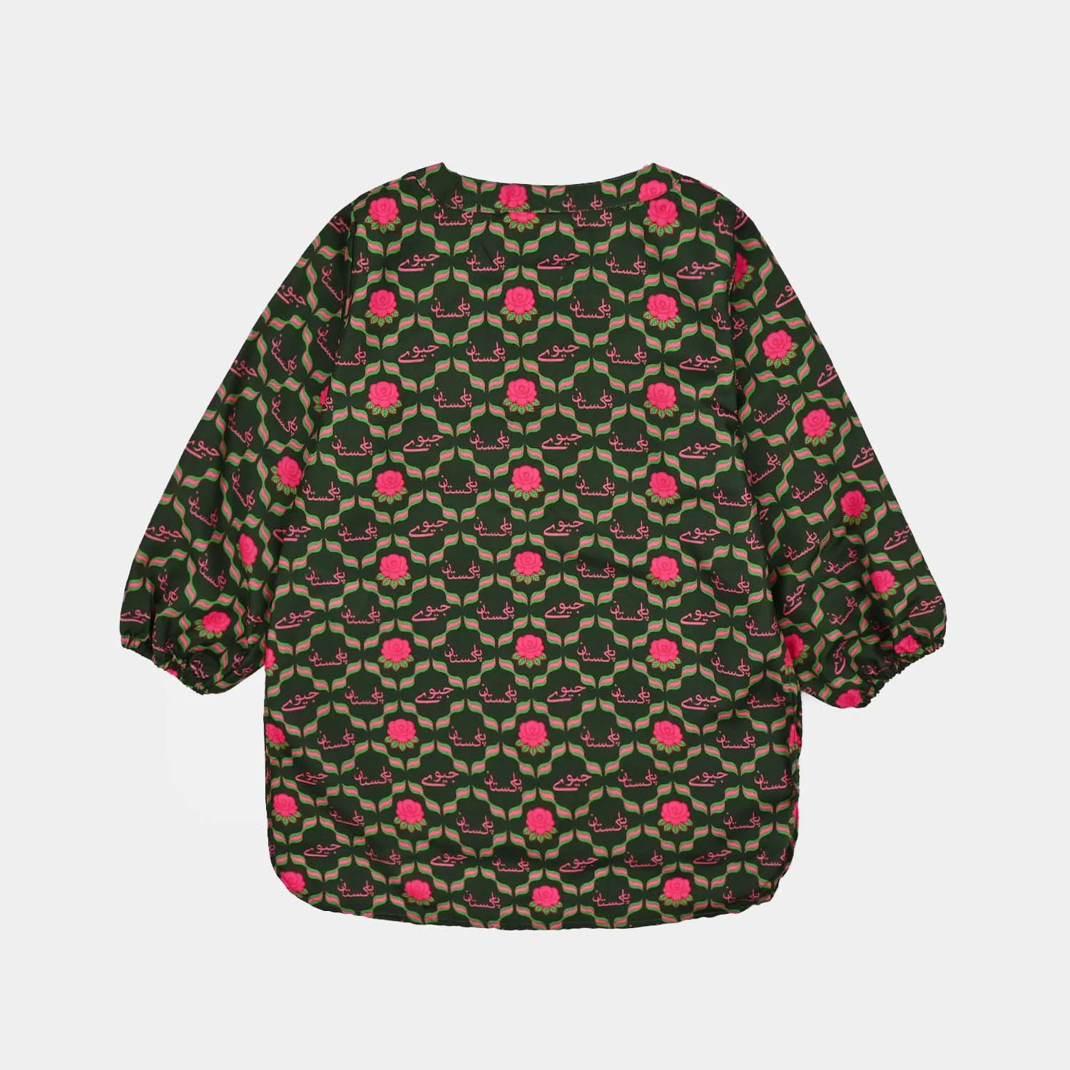Girls Poly Lawn Ind 2Pcs Pink Flower-Green - Image 5