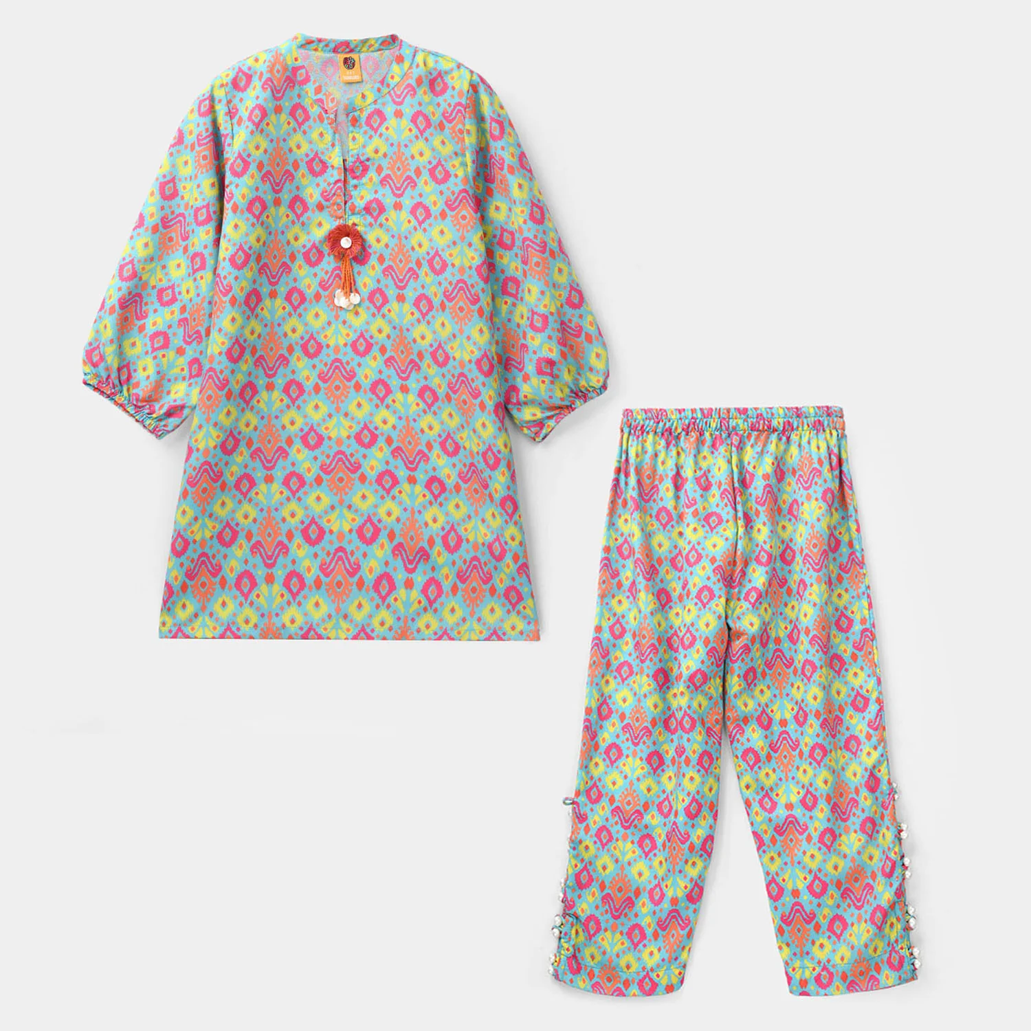 Girls Poly Mesh Printed 2Pcs Blossom - Multi