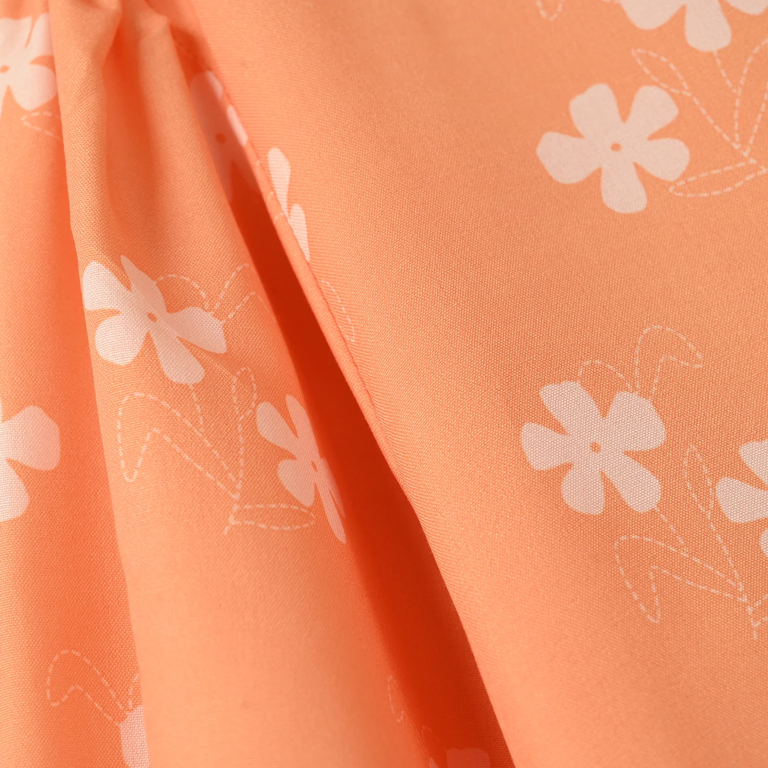 Girls Poly Mesh Printed Top - Peach - Image 2