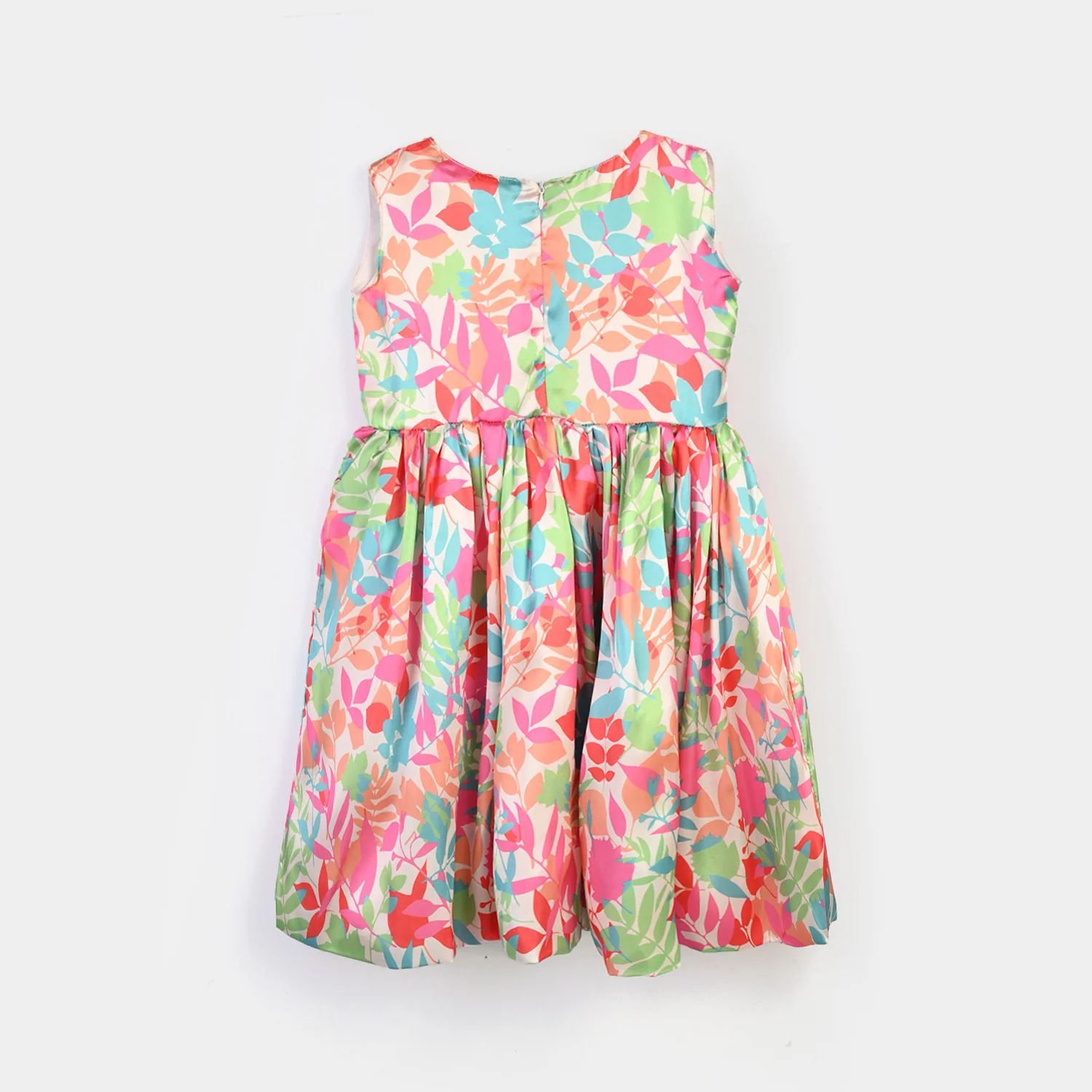 Girls Poly Satin Fancy Frock Multi-Multi - Image 4