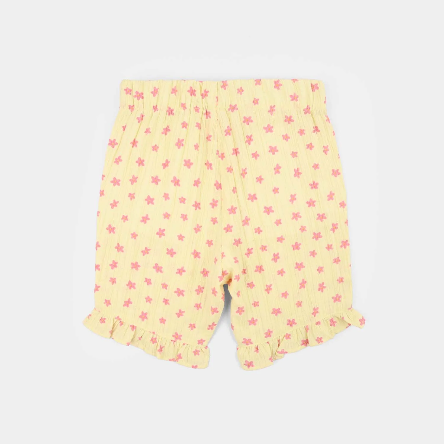 Girls Poly Twill SHORT FLOWER-Yellow - Image 4