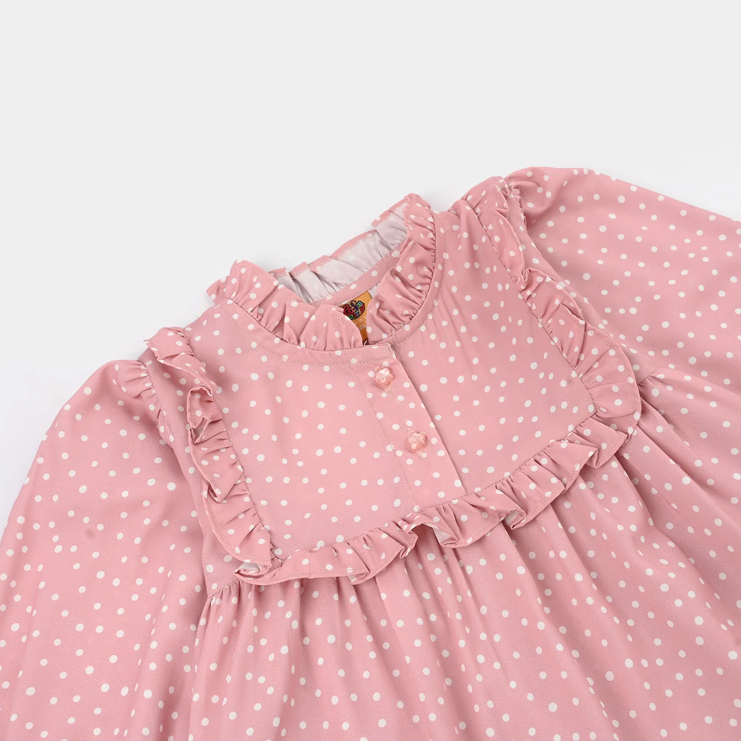 Girls Polyester Casual Frock Beauty - PINK - Image 2