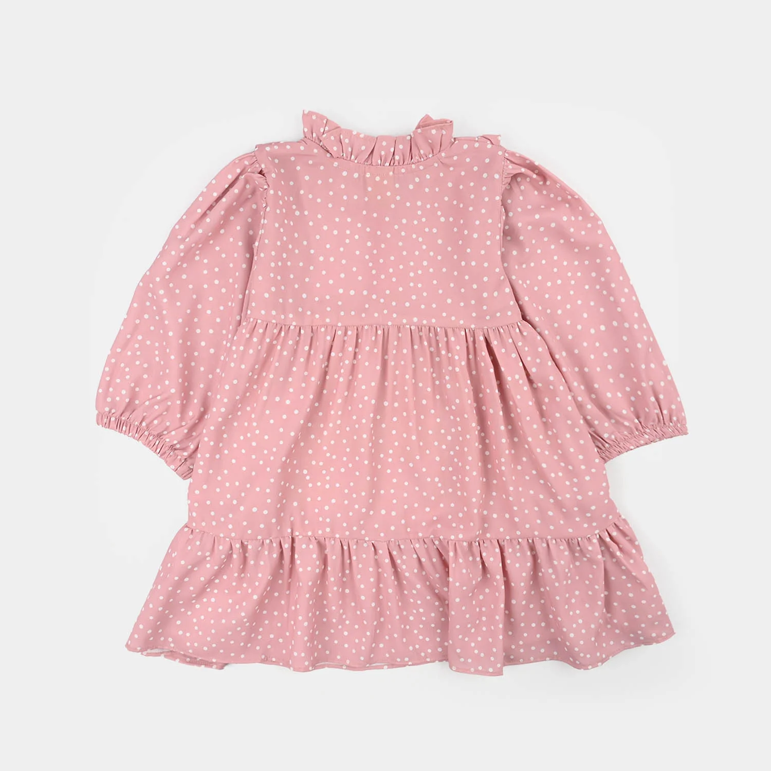 Girls Polyester Casual Frock Beauty - PINK - Image 3