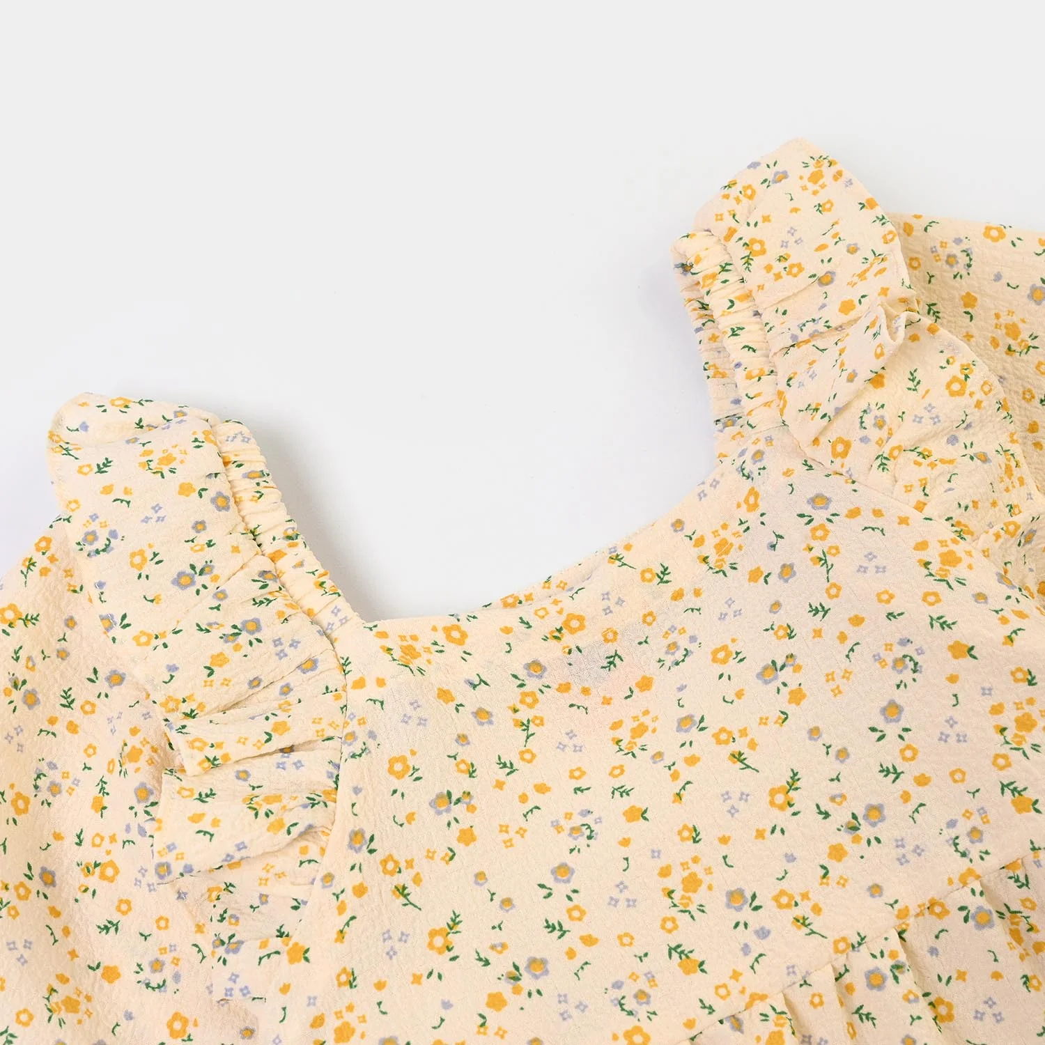 Girls Polyester Co-Ord Set Mustard-Multi - Image 3
