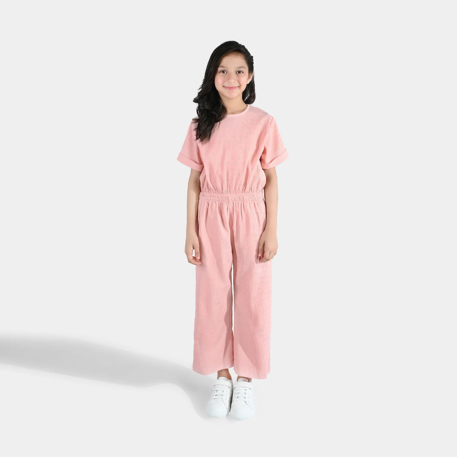 Girls Polyester Jumpsuit Blush-Peach - Image 3
