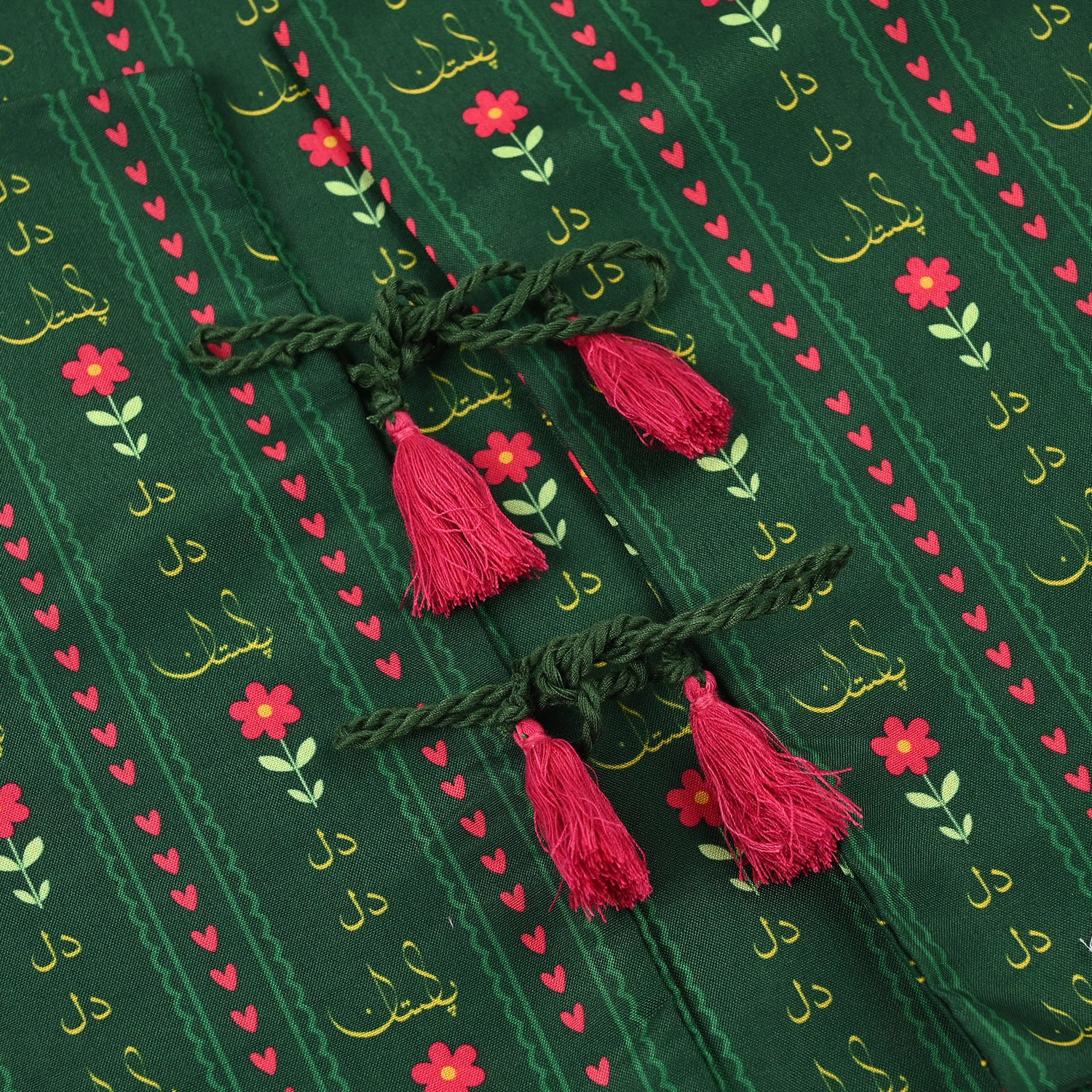 Girls Polyester Printed 3Pcs Ind Dil Dil Pakistan-L.Green - Image 7