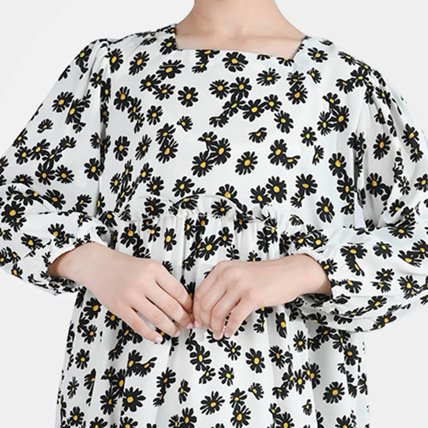 Girls Polyester Printed Frock Retro-Multi - Image 2