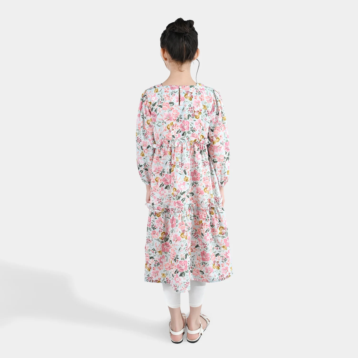 Girls Polyester Printed Frock Whimsical -Multi - Image 6