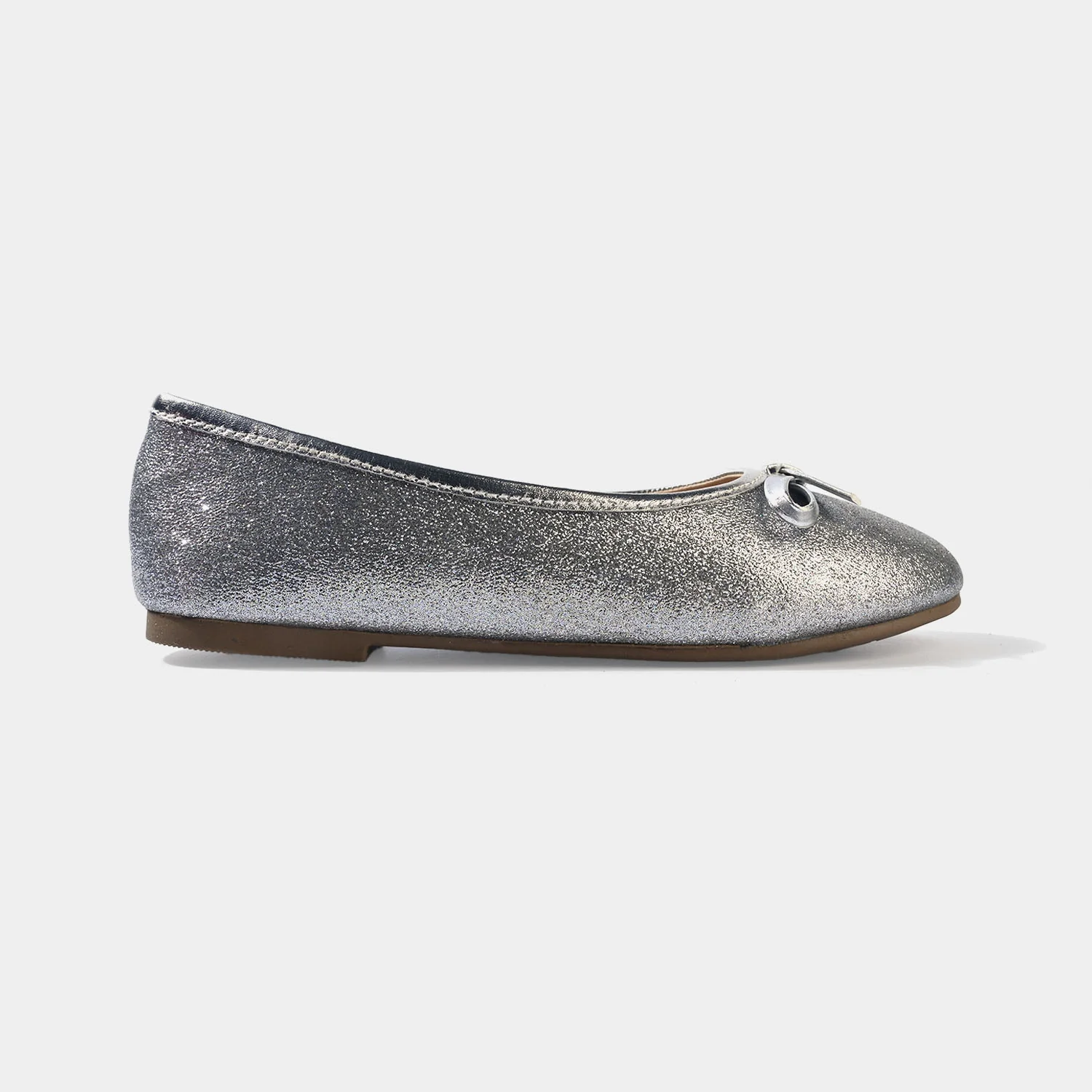 Girls Pumps AS-S02 Glitter Bow Ballerinas – Silver - Image 3
