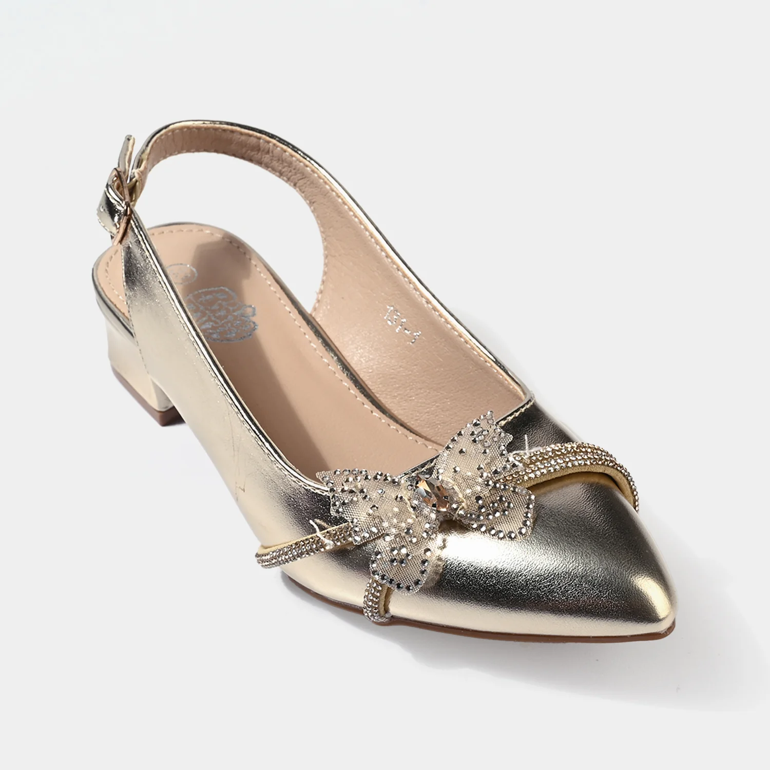 Girls Butterfly Pumps Heel 131-1-GOLDEN