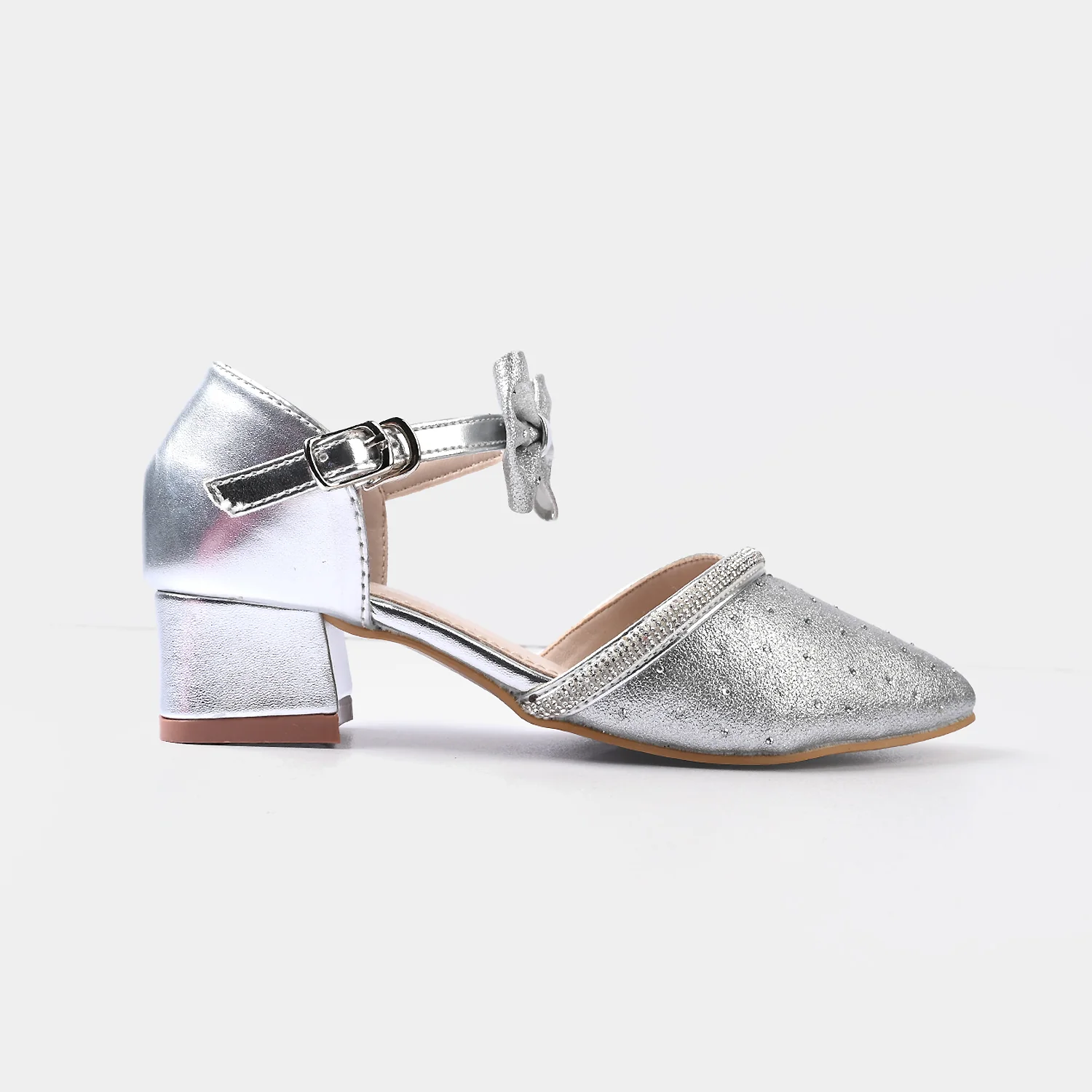 Girls Pumps Heels ZP-093-SILVER - Image 4