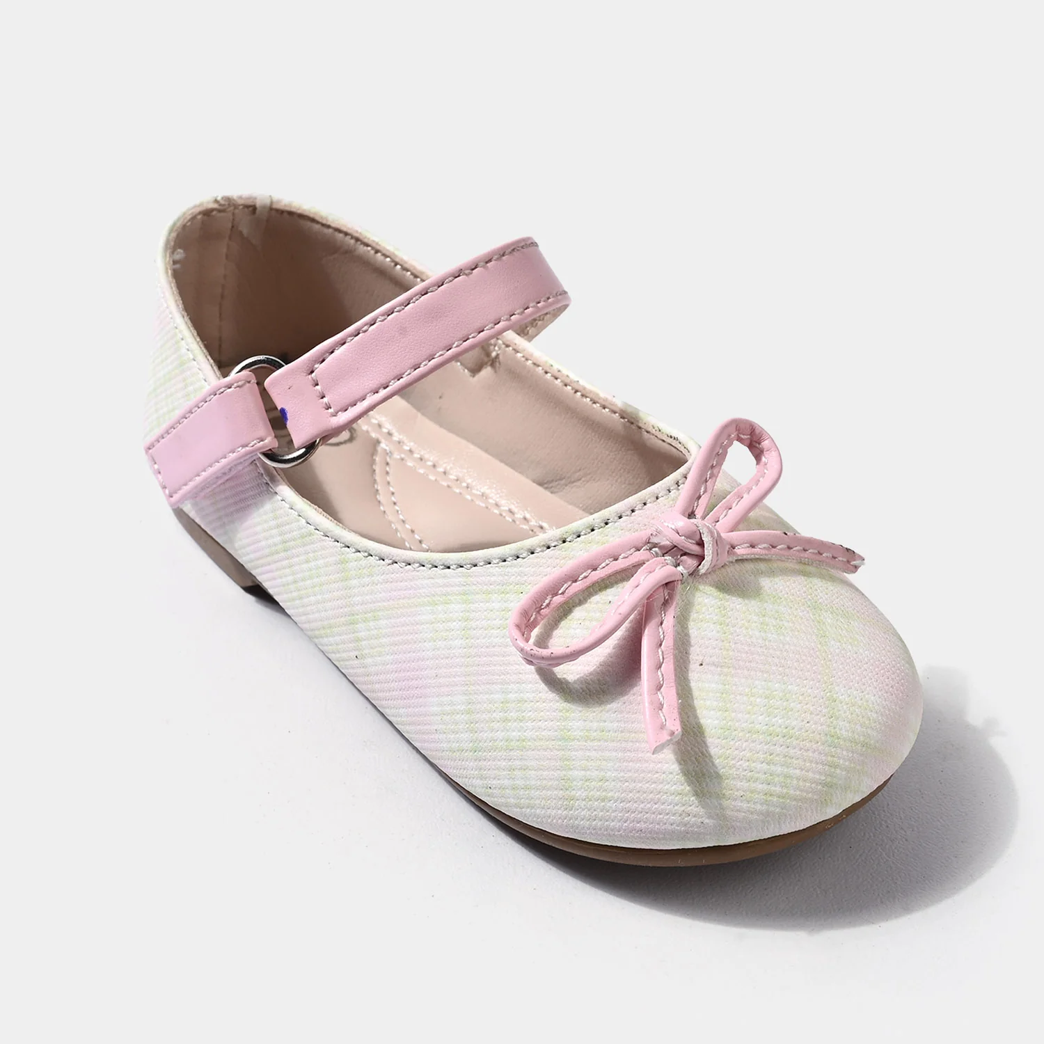 Girls Pumps ZP-097 – Pink with Mary Jane Strap and Ribbon Bow