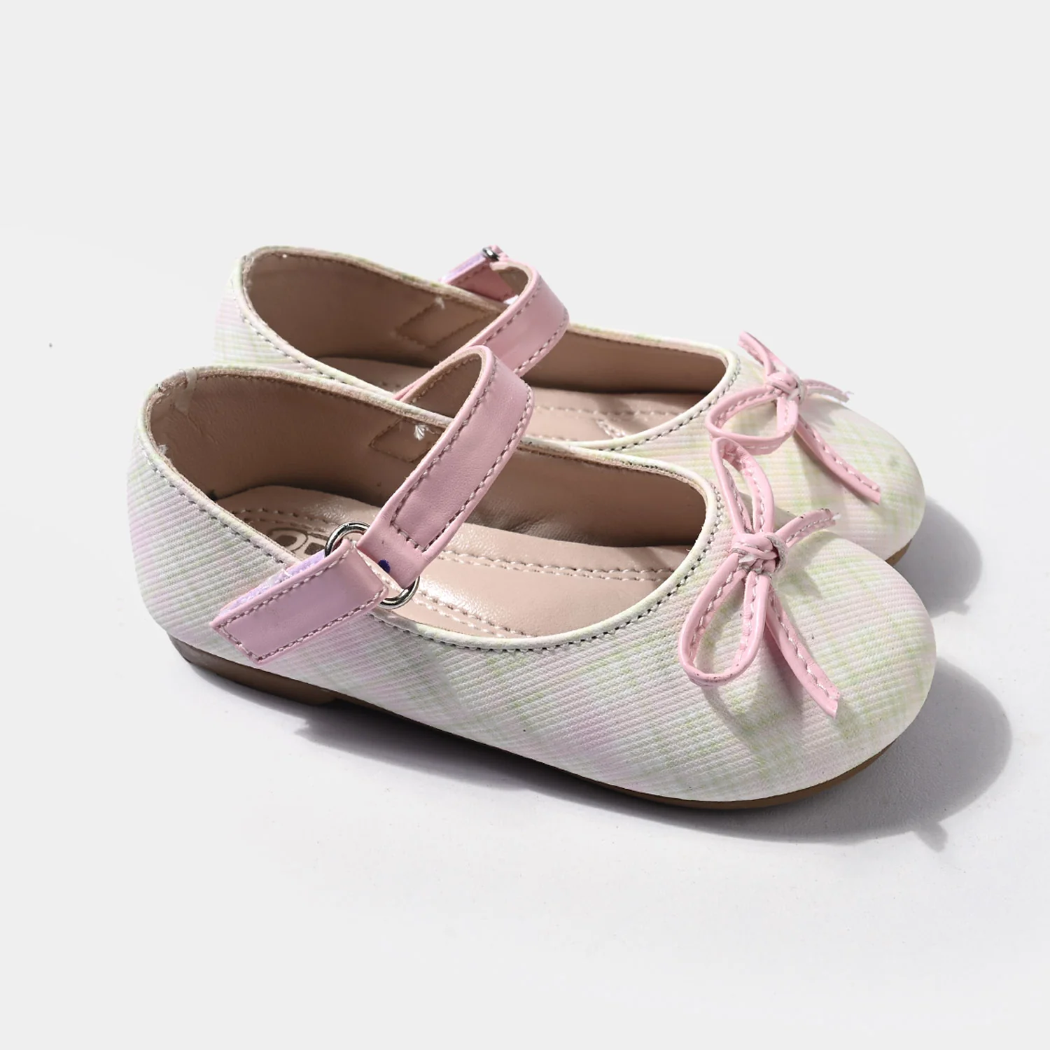 Girls Pumps ZP-097 – Pink with Mary Jane Strap and Ribbon Bow - Image 3
