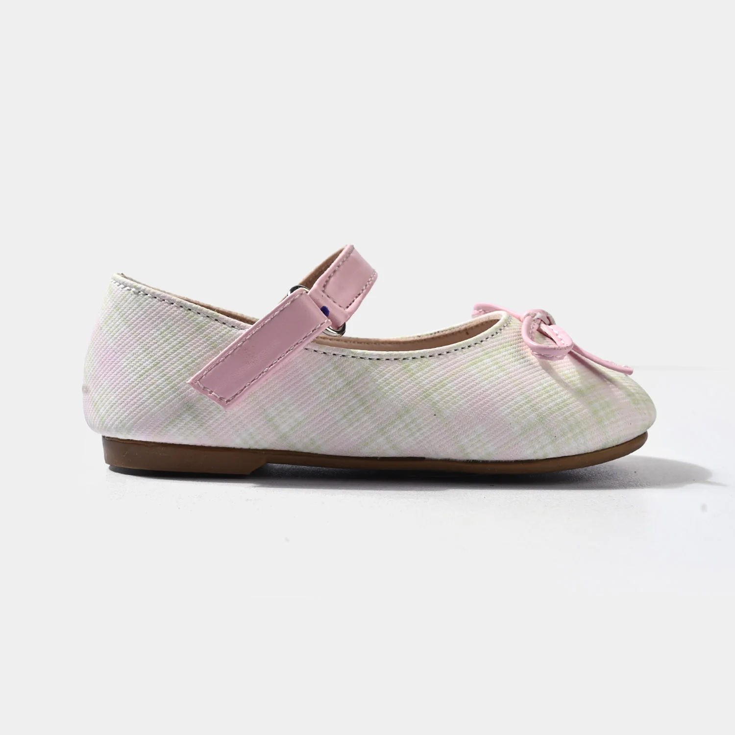 Girls Pumps ZP-097 – Pink with Mary Jane Strap and Ribbon Bow - Image 4