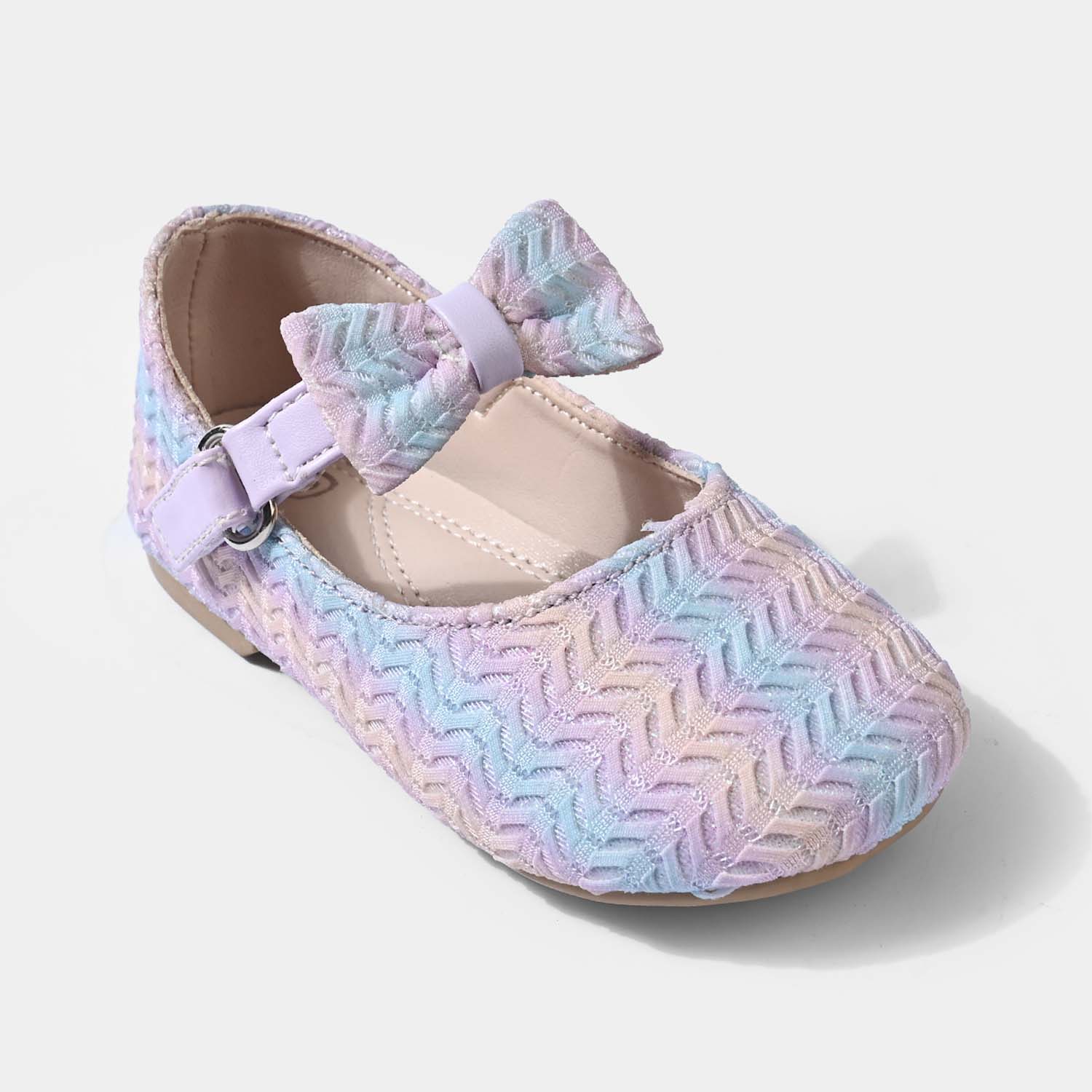 Girls Pumps ZP-098 – Purple with Mary Jane Strap and Bow