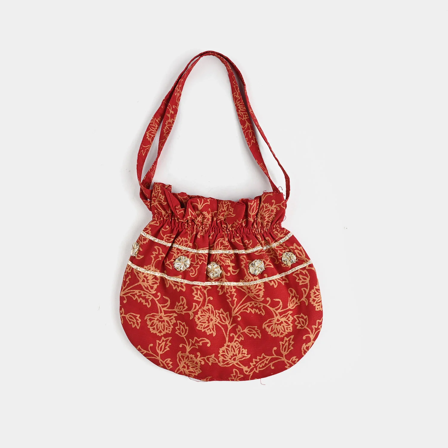 Girls Raw Silk 4PCs - Red - Image 10