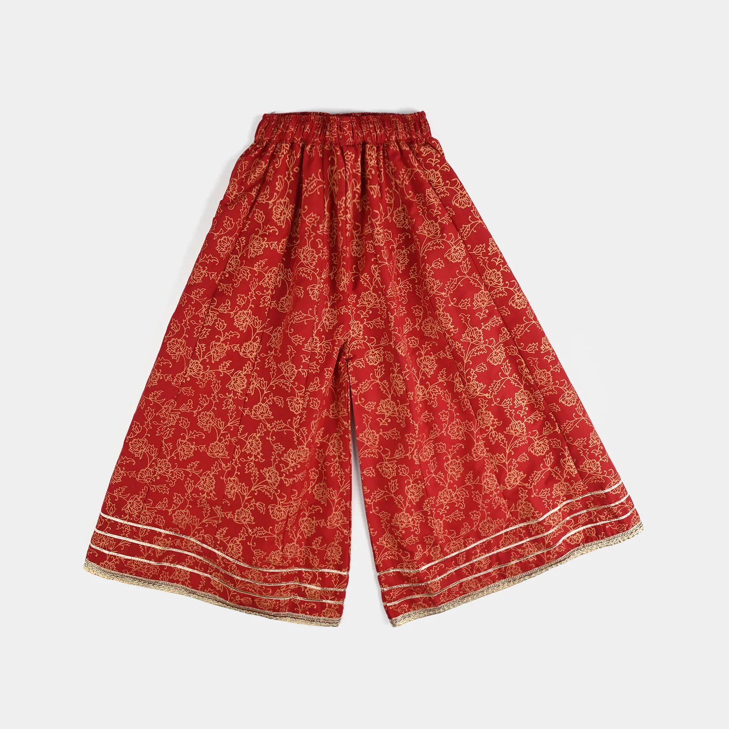 Girls Raw Silk 4PCs - Red - Image 8