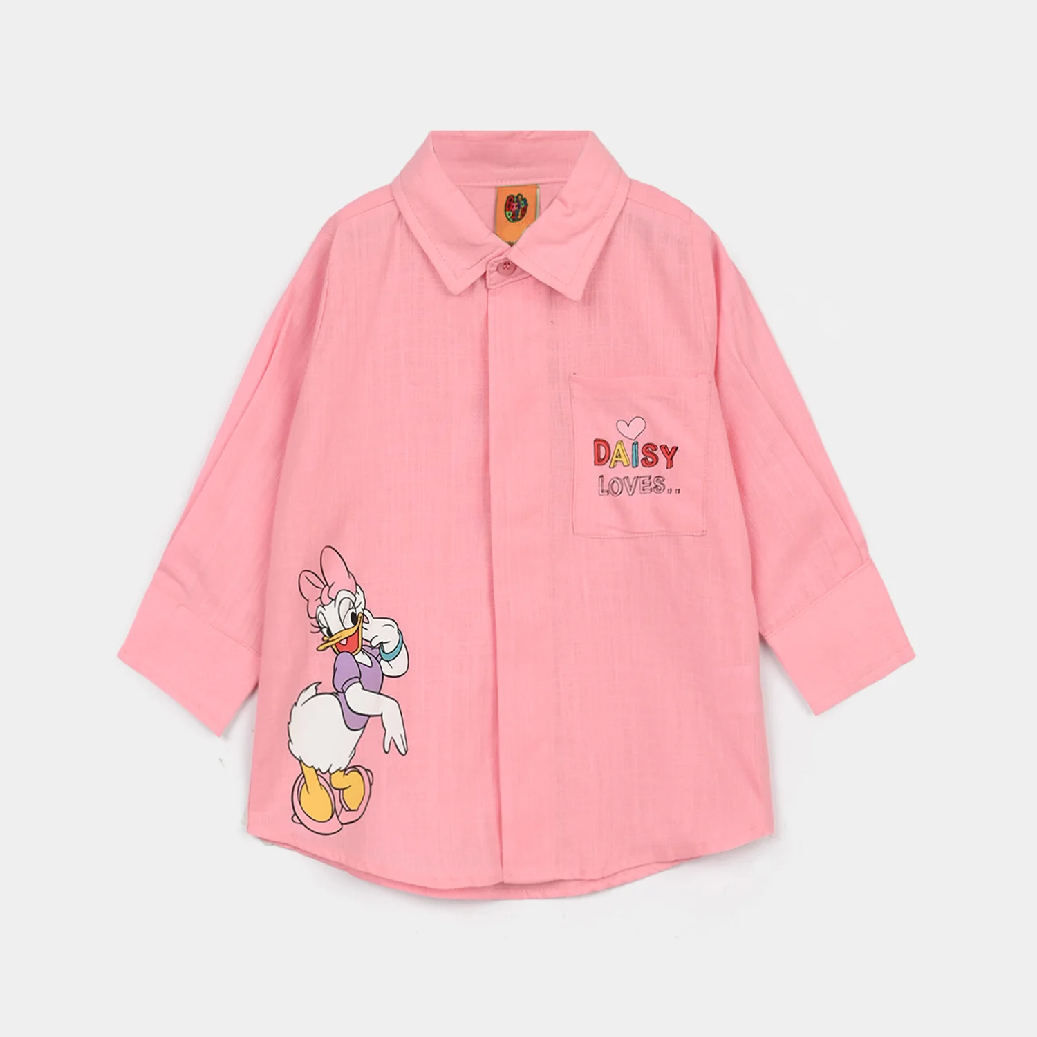 Girls Raw Silk Casual Top - Pink