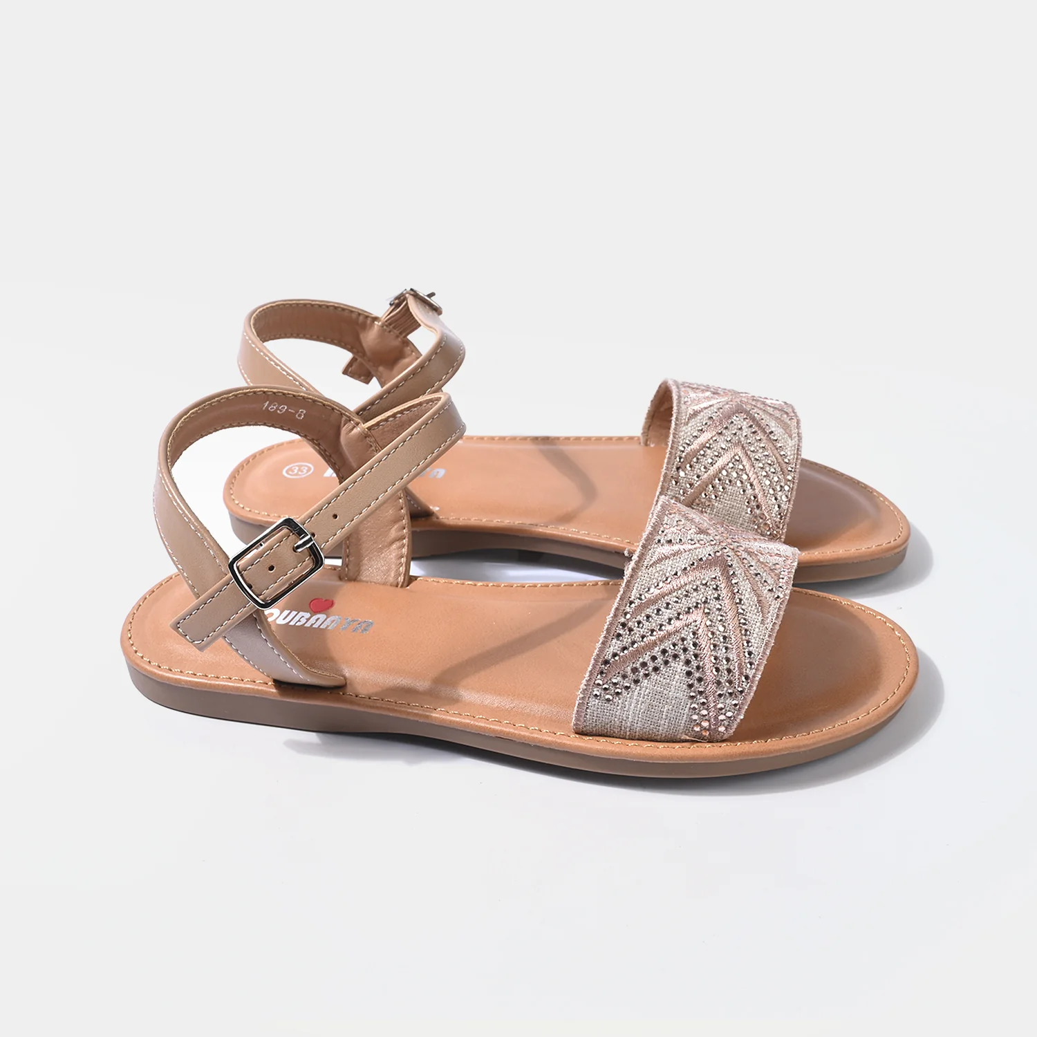 Girls Sandal 189-8-CHAMPAGNE - Image 3