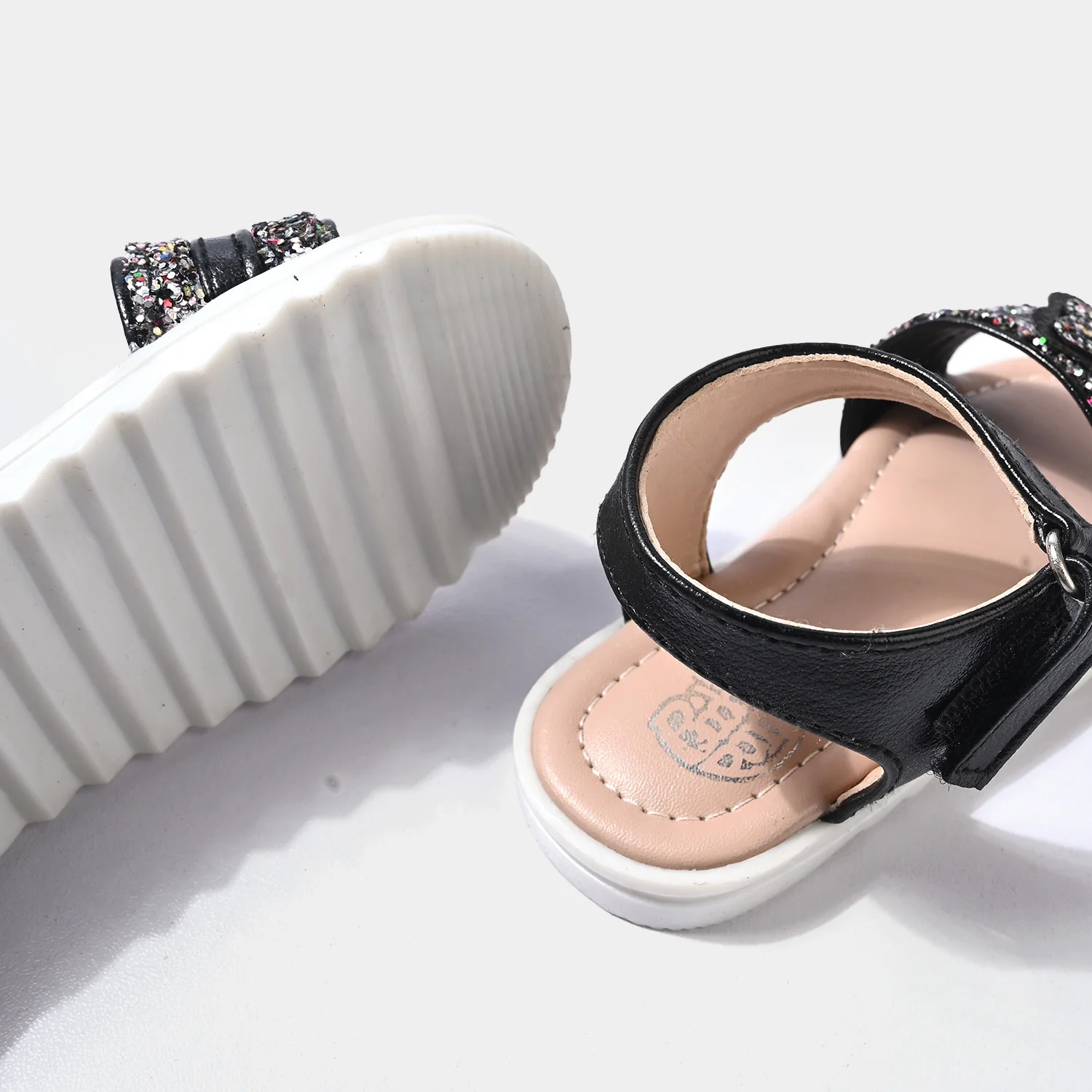 Girls Sandals 1345 Glitter Bow Strappy β Black - Image 2