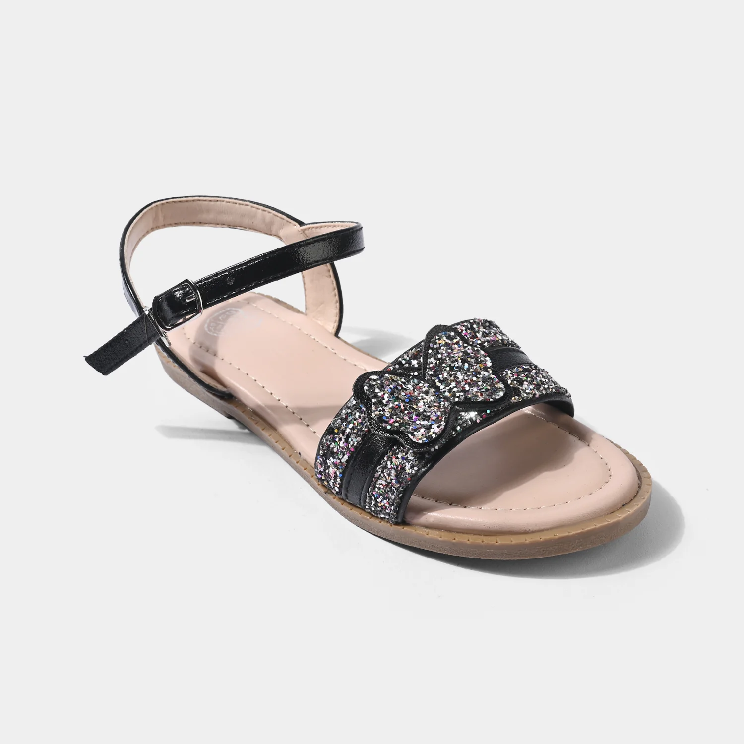 Girls Sandals 1345 Glitter Butterfly Strappy – Black