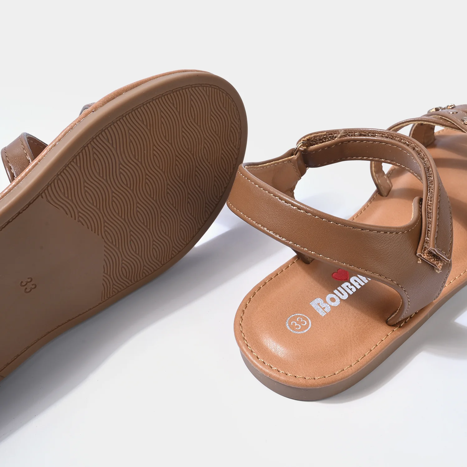 Girls Sandals 189-5 Star Studded Strappy – Camel - Image 2