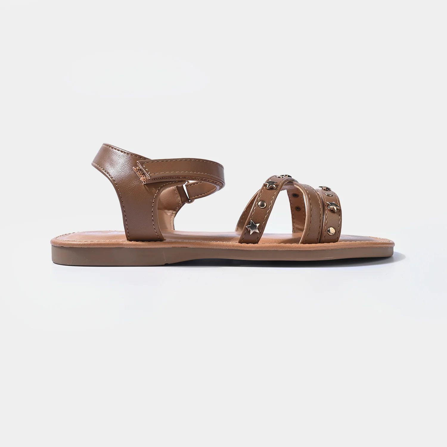 Girls Sandals 189-5 Star Studded Strappy – Camel - Image 4