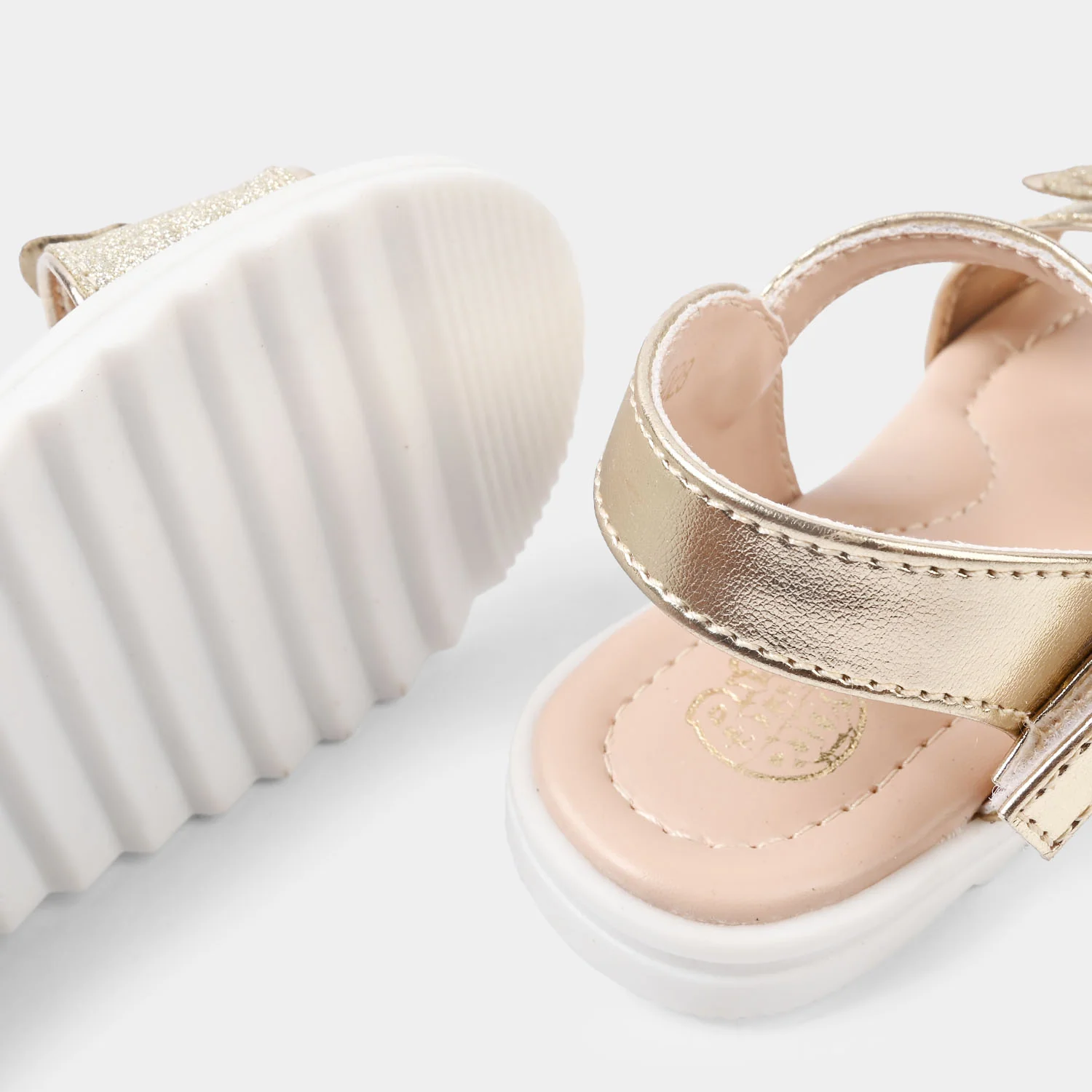 Girls Sandals BS-028 Glitter Butterfly – Golden - Image 2