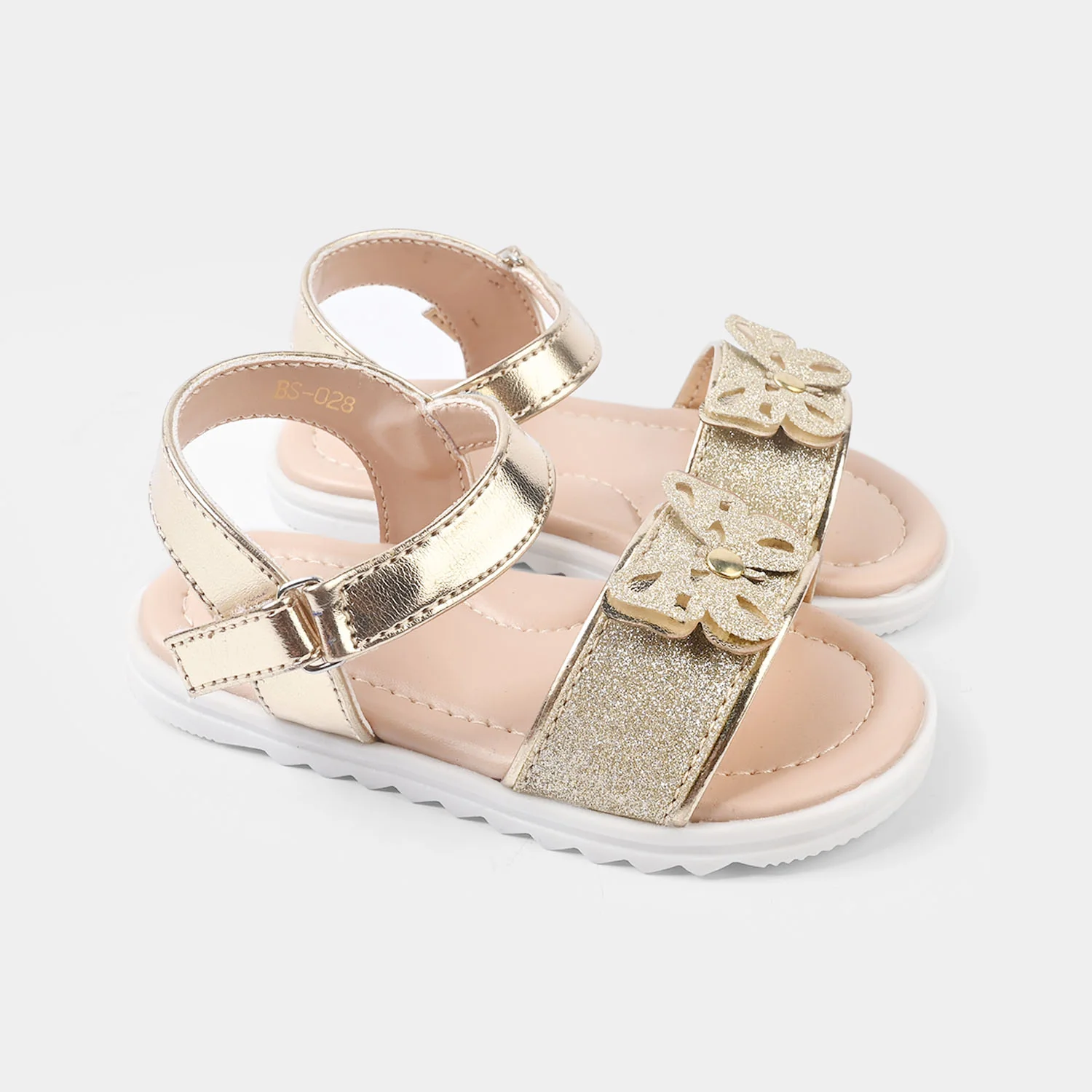 Girls Sandals BS-028 Glitter Butterfly – Golden - Image 4