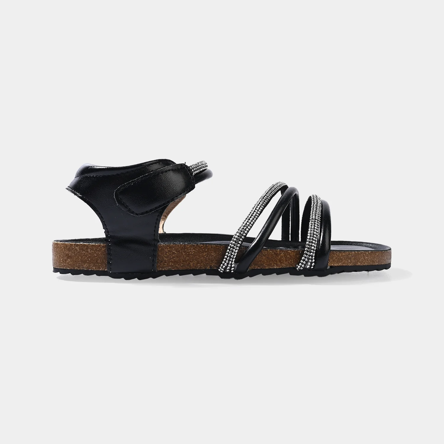 Girls Sandals HY25-001 Rhinestone Strappy – Black - Image 4